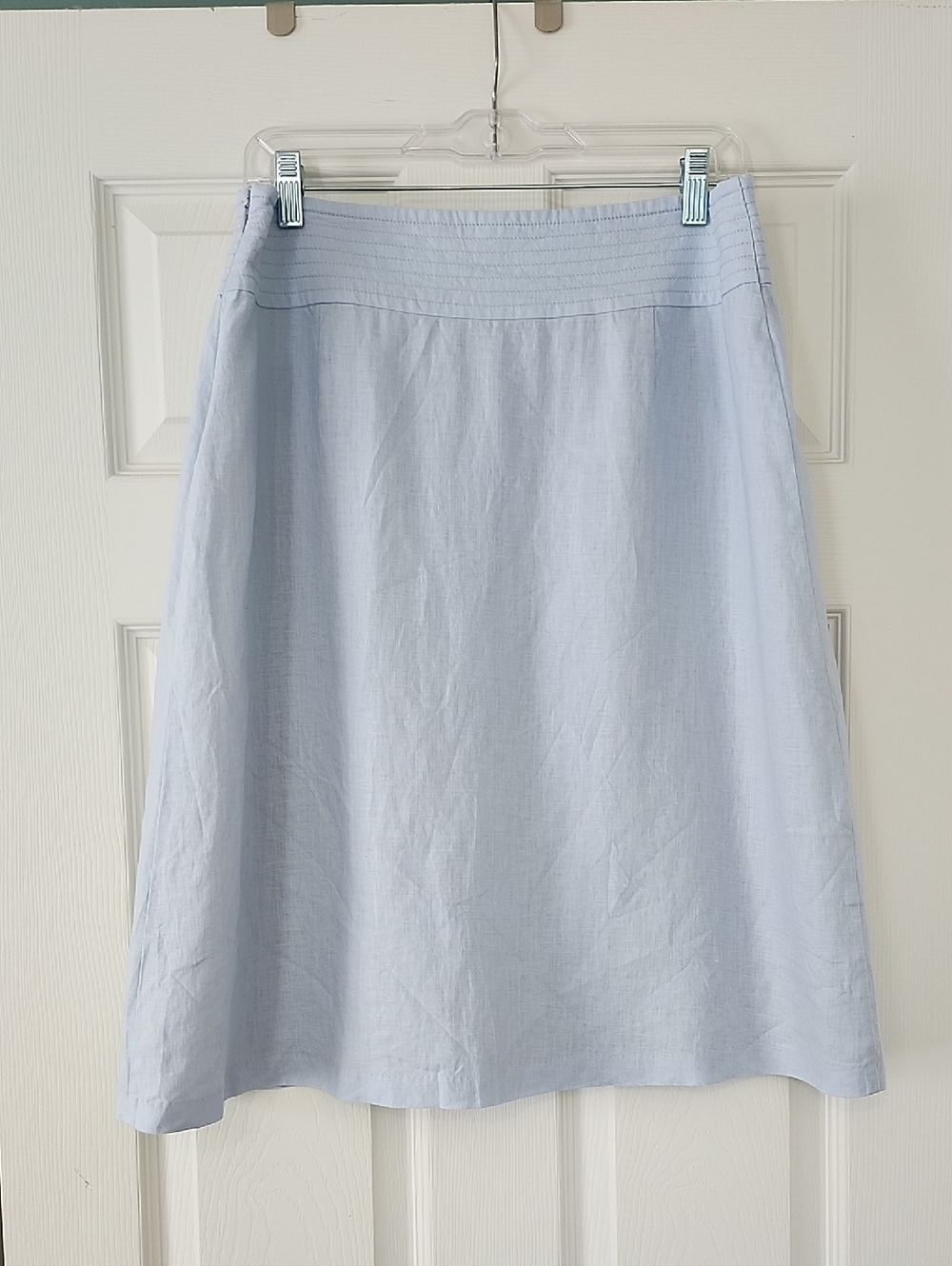 Herman Geist Linen A-line Skirt In Baby Blue